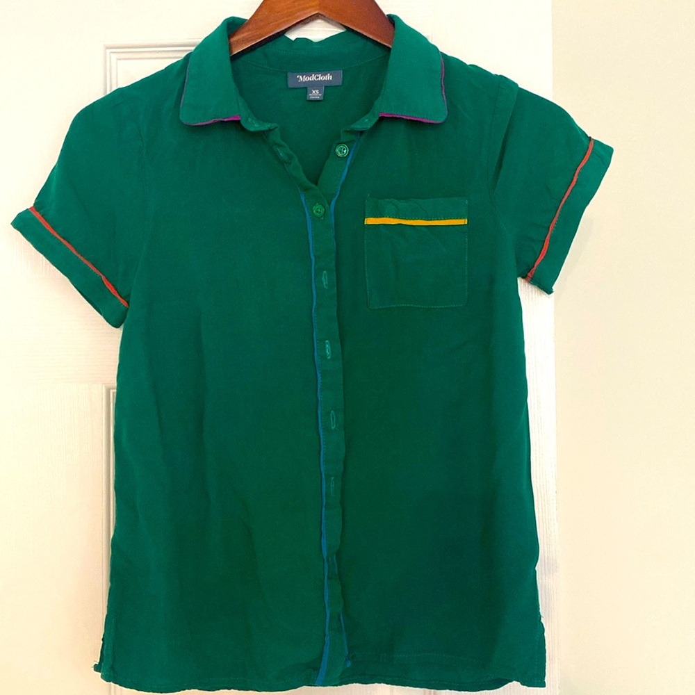 ModCloth Adorable Color Piping Pajama Shirt